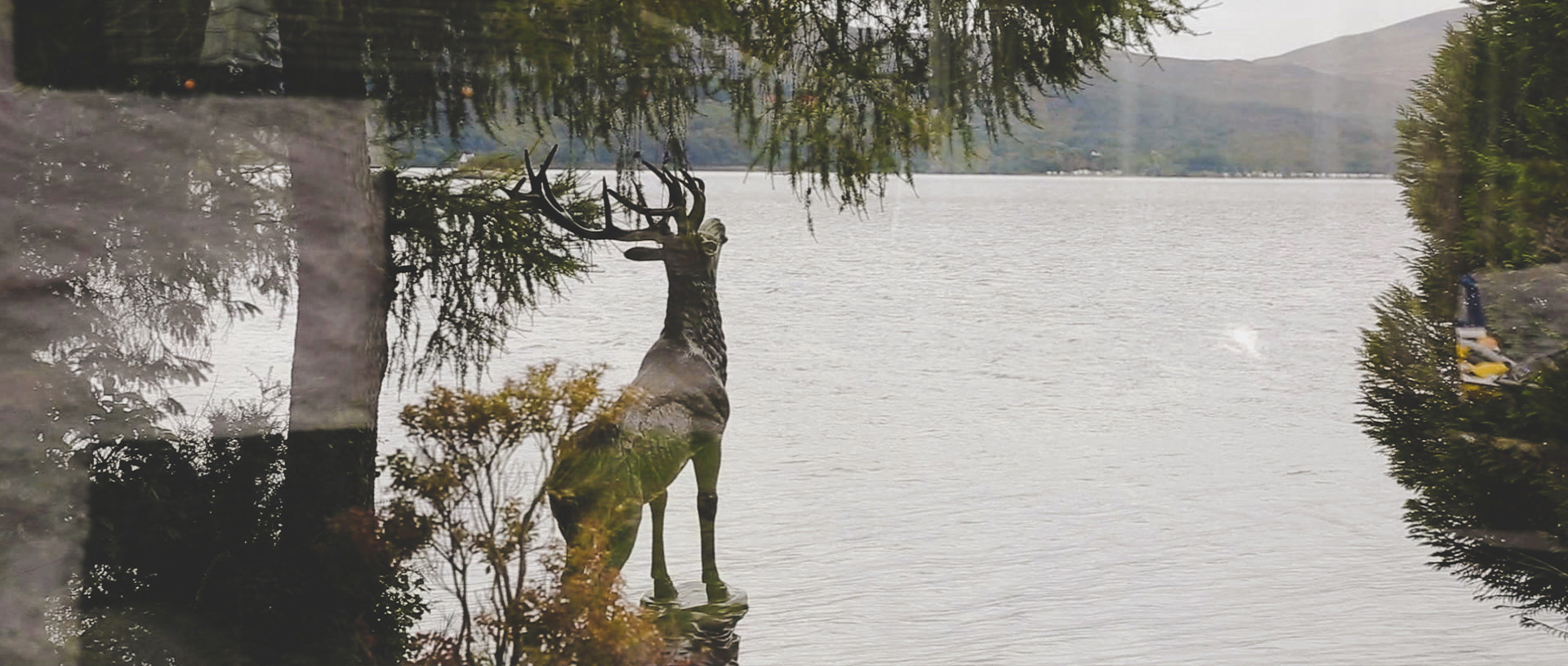 The Culag Wedding Videographer Deer sculpture at the Loch Lomond